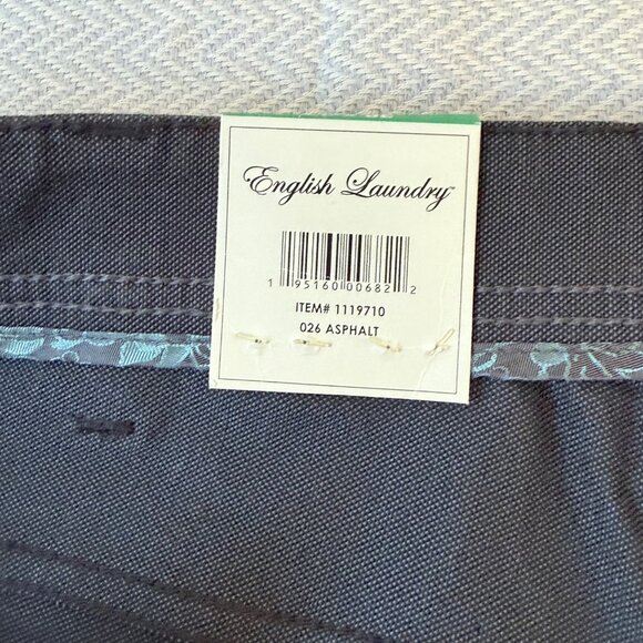 English Laundry Pants Mens 38x30 Gray 5 Pocket Straight Leg Comfort Chino - Picture 8 of 13